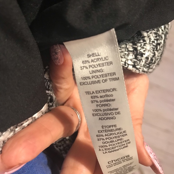 Chico’s bell sleeve gray tweed peplum blazer, M - Picture 8 of 8